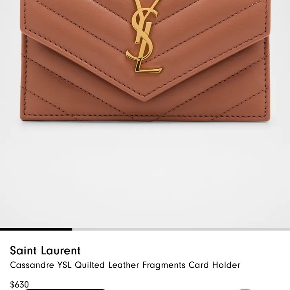 YSL Cassandre Quilted Leather Fragments Card  Holder - Picture 3 of 14